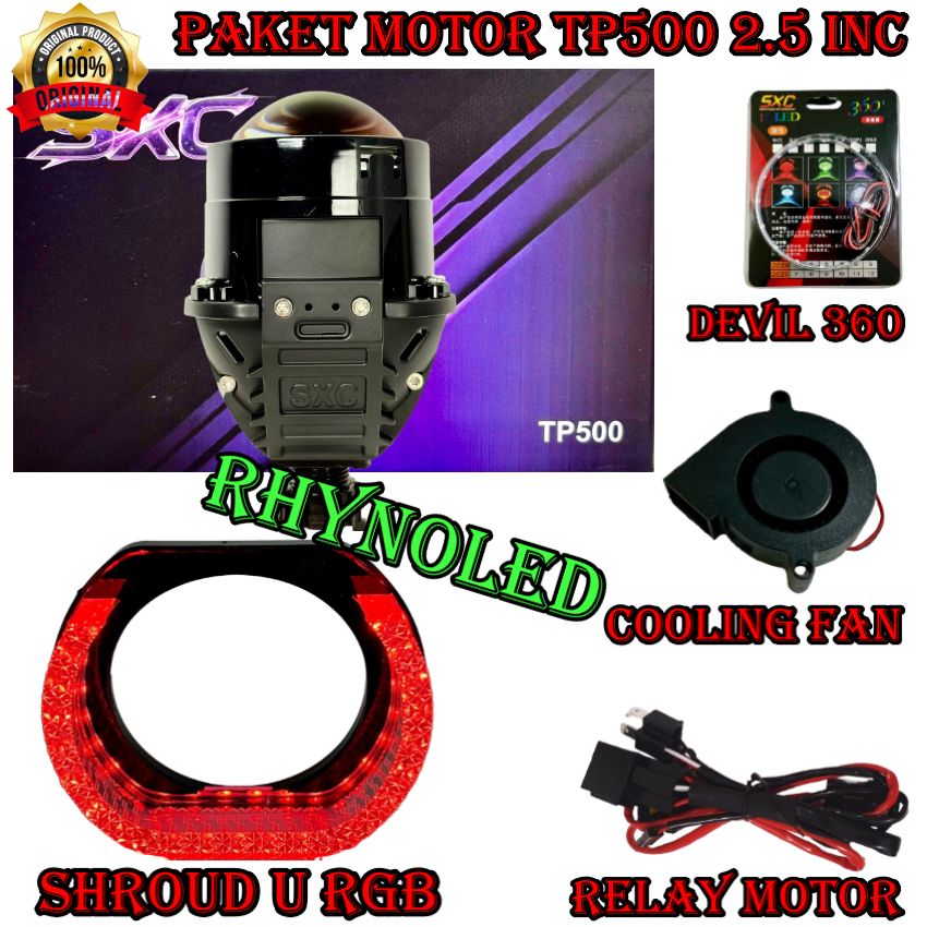 PAKET MOTOR LAMPU UTAMA PROJECTOR BILED SXC TP500 2,5 INCHI 60 WATT BLUELENS BILED SXC PREMIUM QUALI