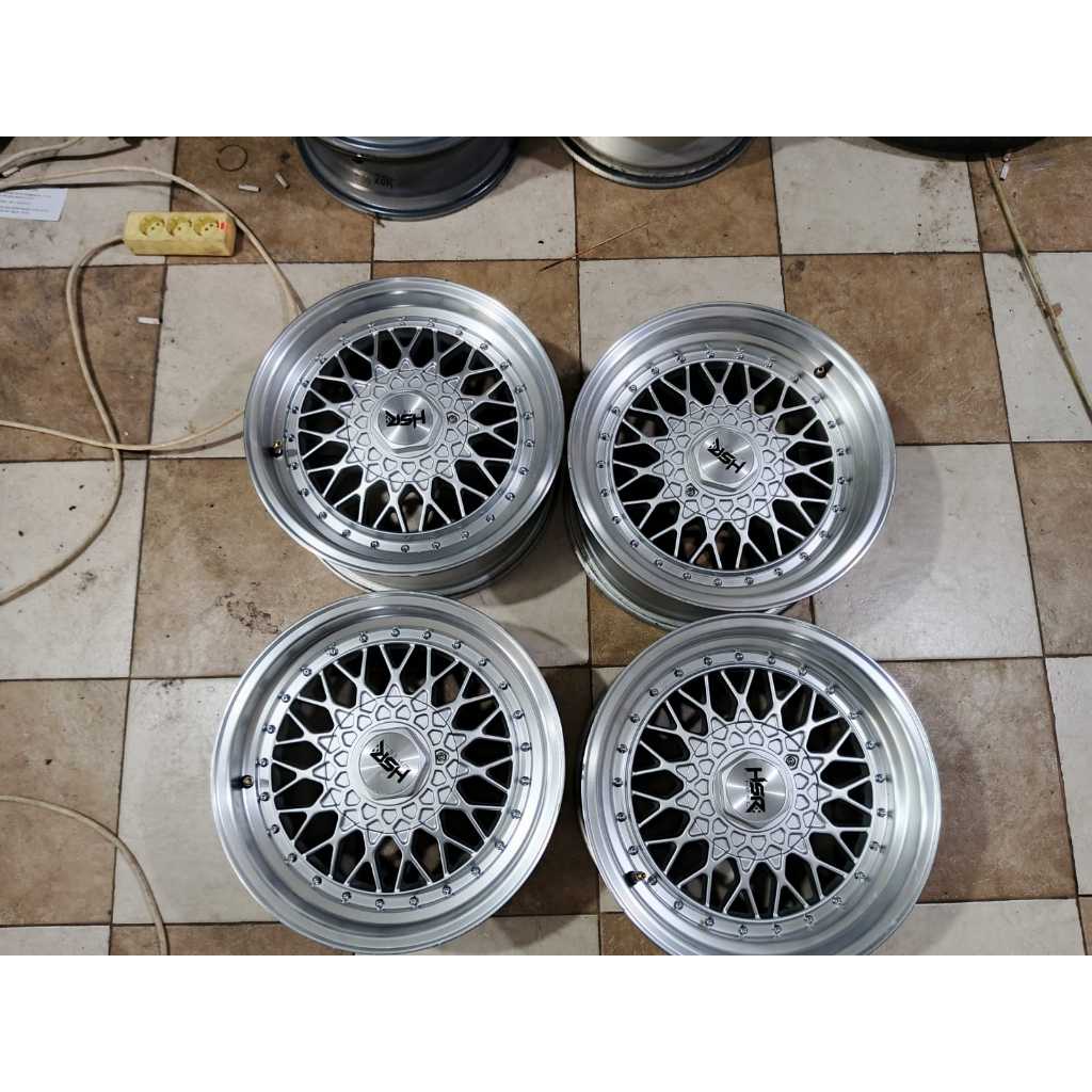 VELG BBS RS BY HSR R15 H8 LEBAR 7 / 8 ET 35 - 25 Silver Polish
