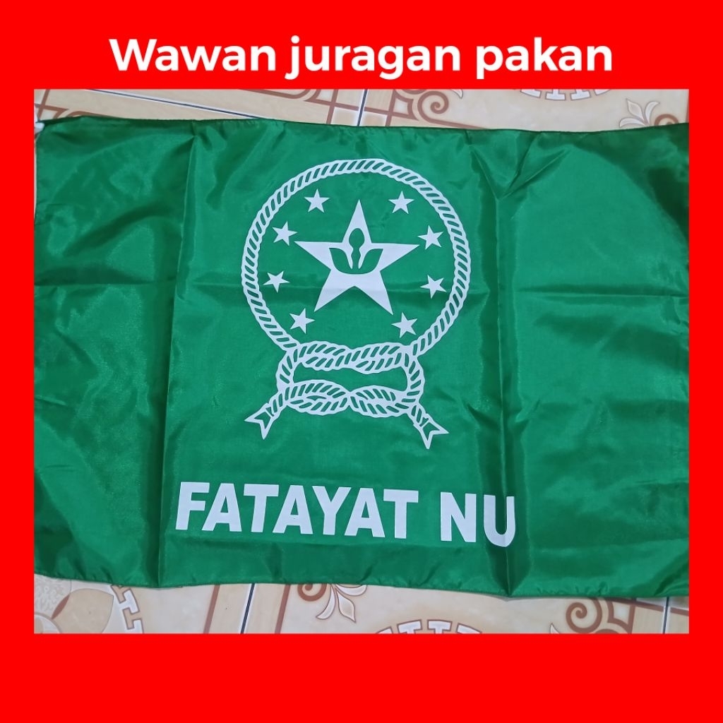 Bendera fatayat NU ukuran 90x60cm sablon