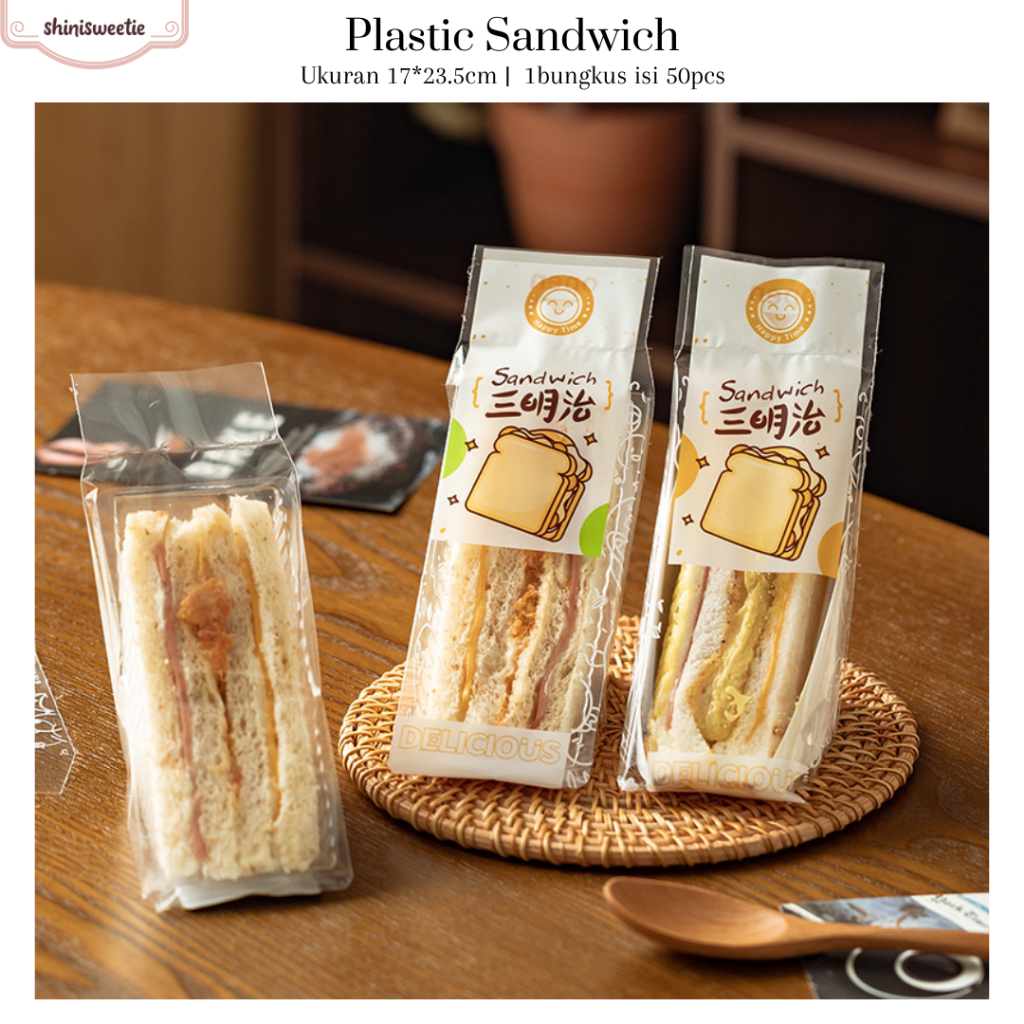Plastik Sandwich Roti Lapis Packaging Kertas Bungkus Bento Food Grade Bento Bekal Anak