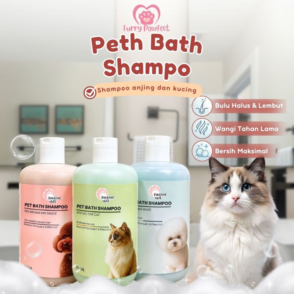 Shampo Kucing Anti Rontok Pelebat Bulu - Shampoo Kucing Cegah Bulu Rontok - Shampoo Anjing Kucing An