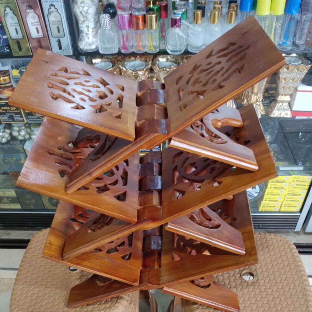 Rehal lipat kayu jati rehal Al qur'an kualitas super premium