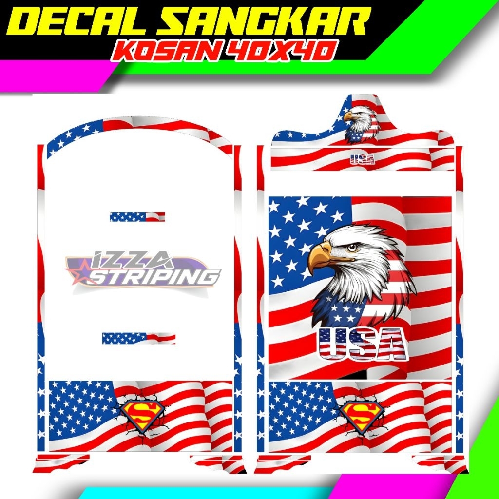 STIKER DECAL SANGKAR KOSAN UKURAN 40X40