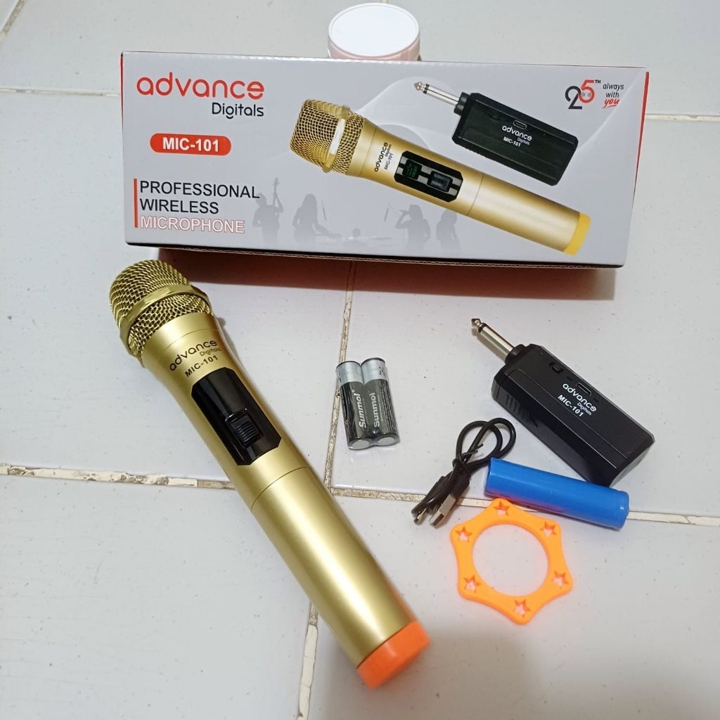 ADVANCE MIC 101 Mic wirelles tanpa kabel PAKAI BATERAI