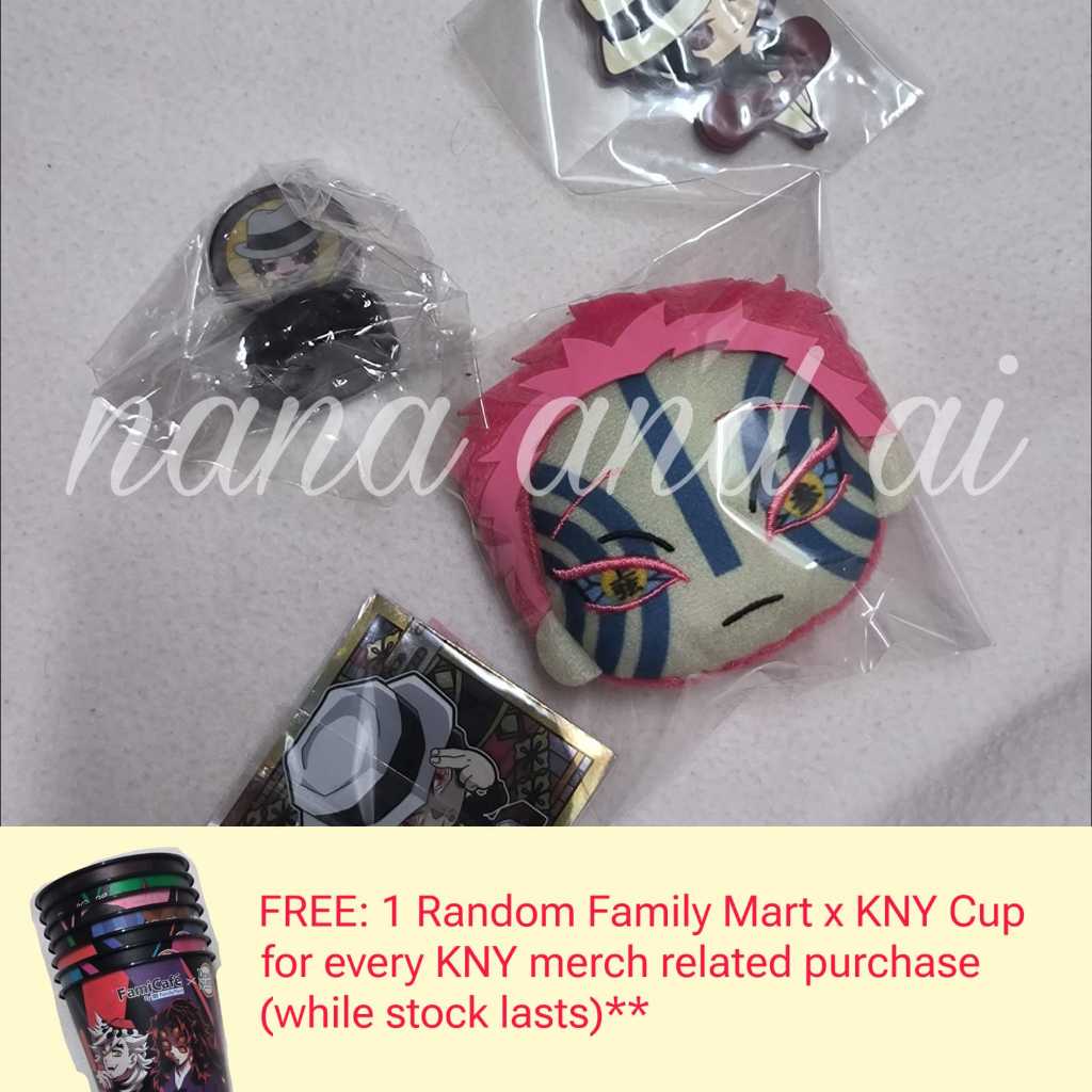Set Plush Pin Muka Akaza, Perintilan Muzan | Demon Slayer (KNY)