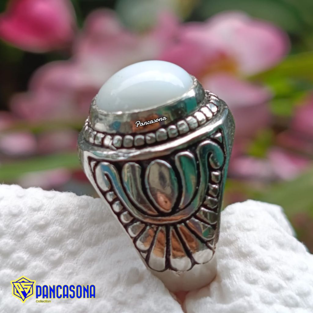 CINCIN BATU AKIK YAMAN PUTIH/ABYAD SIZE KANTORAN TOP HQ PALING MURAH DIKELASNYA