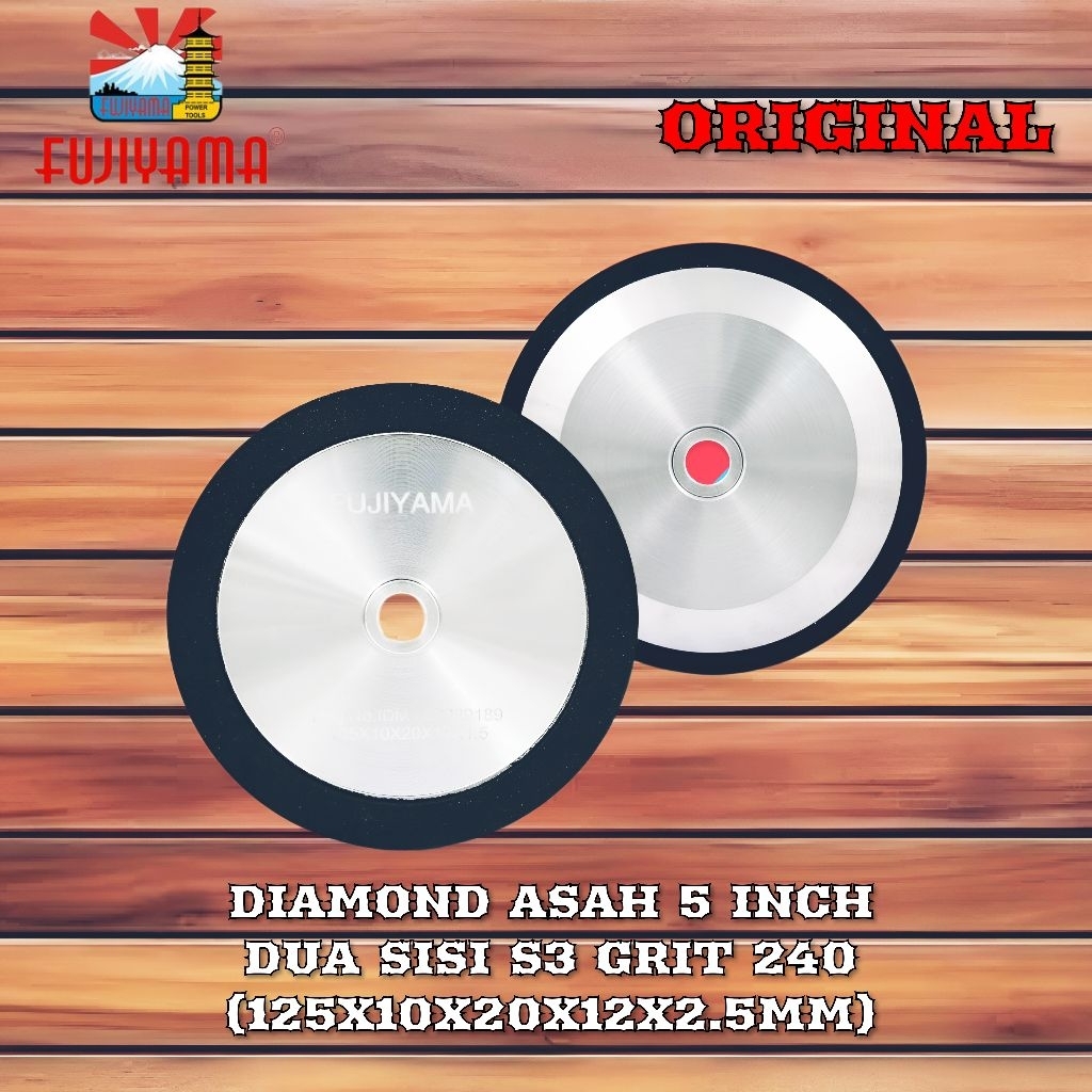 ORIGINAL FUJIYAMA DIAMOND ASAH 2 SISI DIAMOND GRINDING WHEEL 5 INCH GRIT 240 BATU ASAHAN 5" PISAU SE
