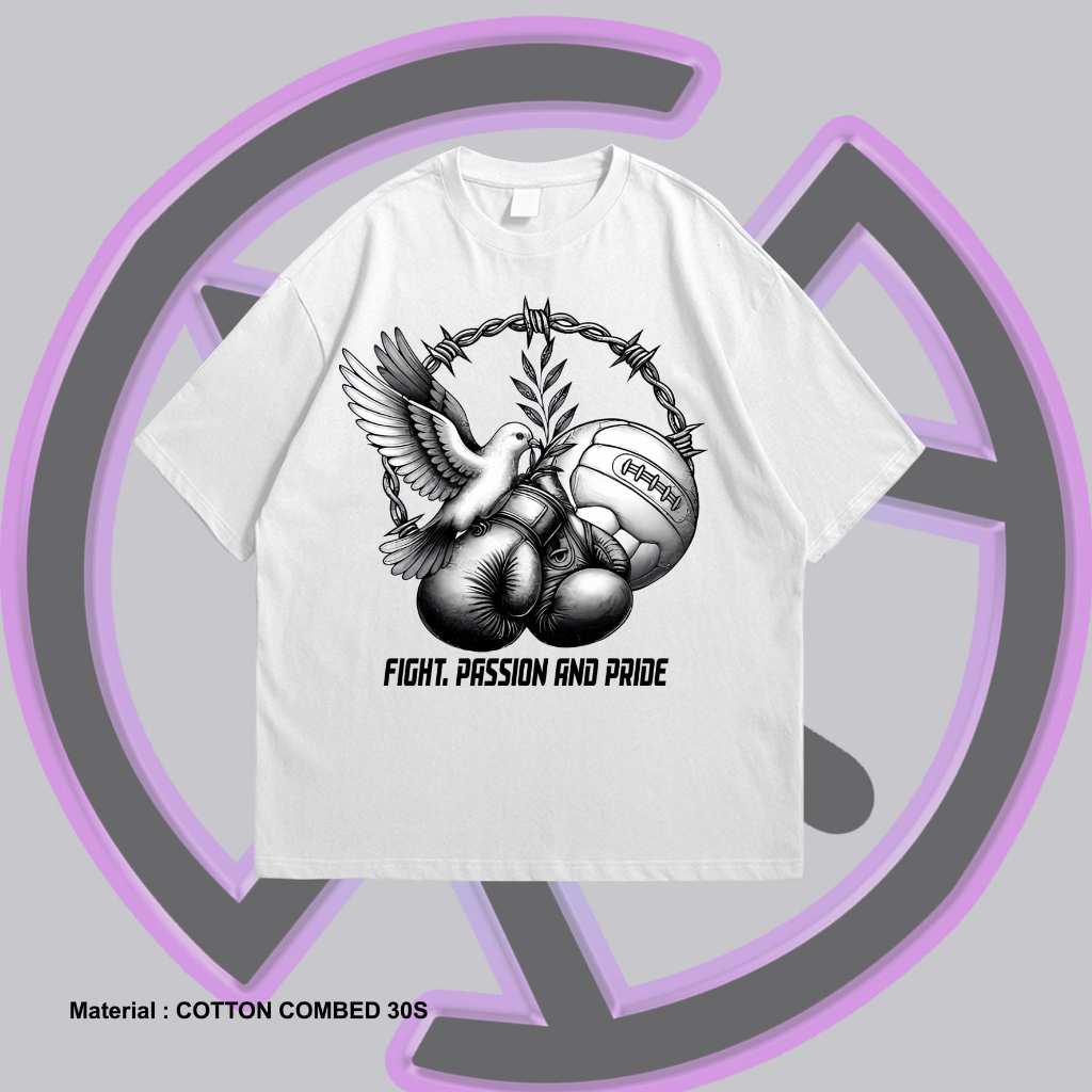 T-Shirt Fight Pride - Kaos Casual Football Pria Wanita Cotton Combed 30s Baju football