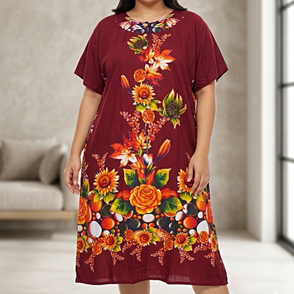 Daster batik jumbo 5L Alvin LD150