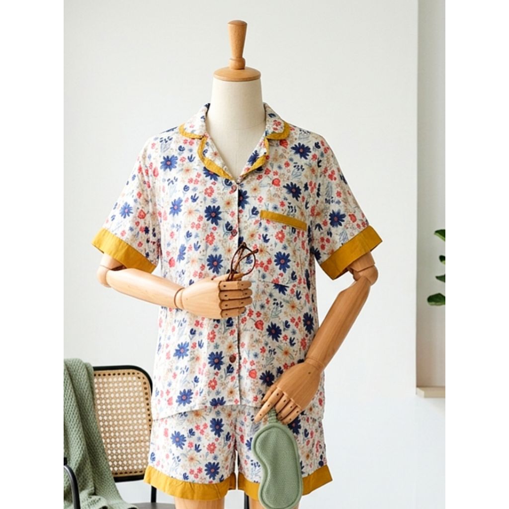 Oneset Gemoy Set Pendek Jumbo Setelan Piyama Pendek Premium