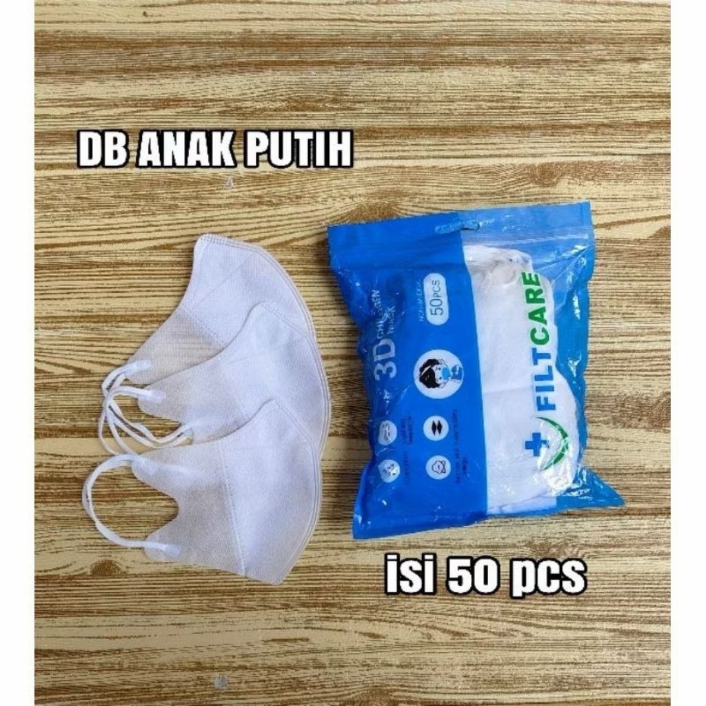 Masker Duckbill Kids / Anak Anak Putih & Hitam