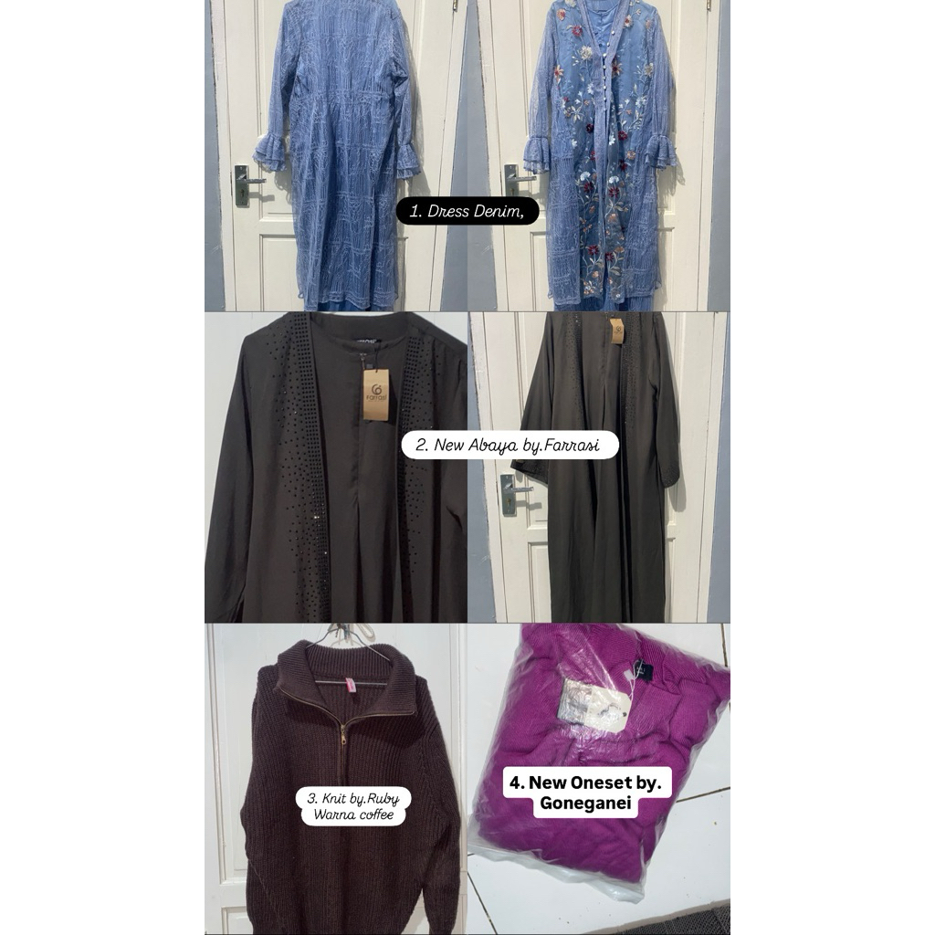 preloved/new gamis/abaya farrasi/gonegani