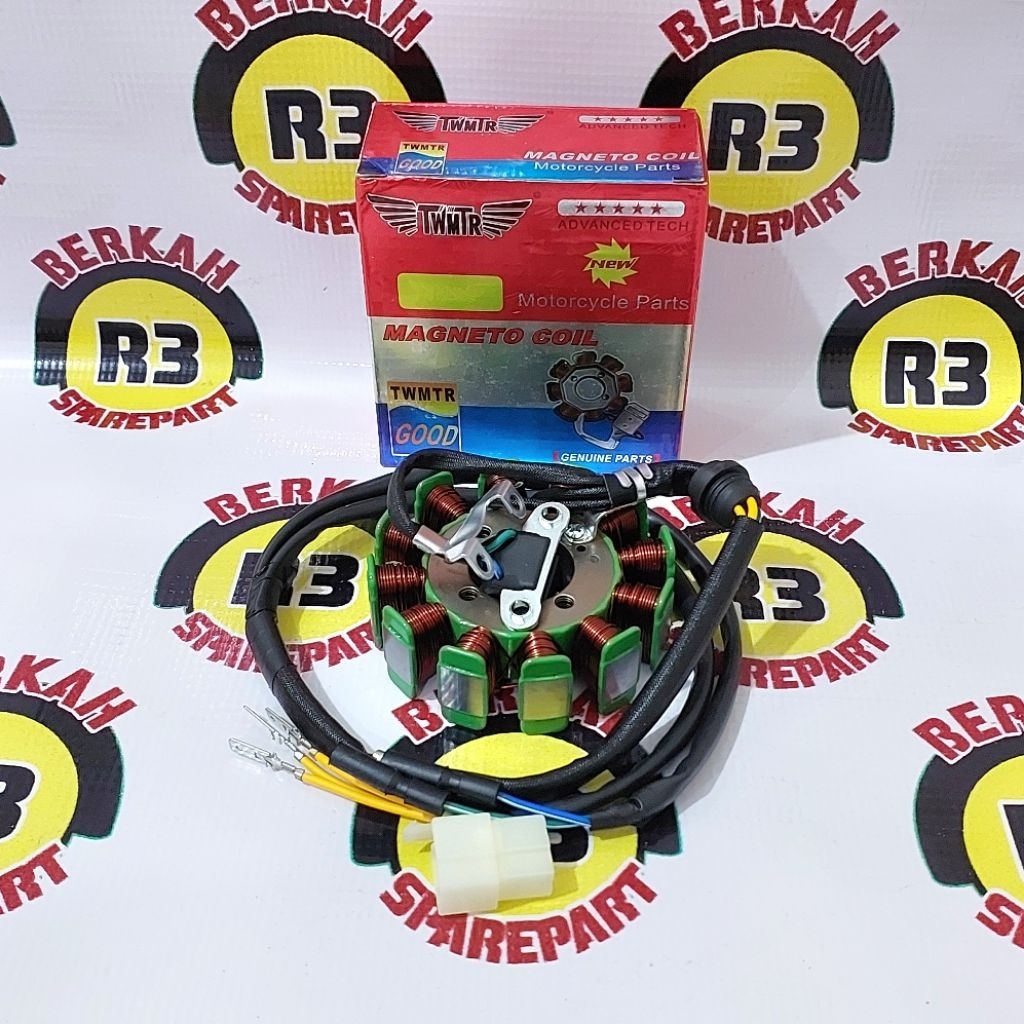 Spul assy Viar 150cc 200cc 300cc 12 pole/lilitan/gulungan 93mm baut 3 motor roda tiga -Sedia sparepa