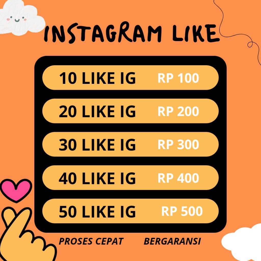 INSTAGRAM LIKE PERMANEN BERGARANSI PROSES CEPAT NON DROP‎GLOBAL WORLDWIDE TERMURAH BERGARANSI HIGH Q