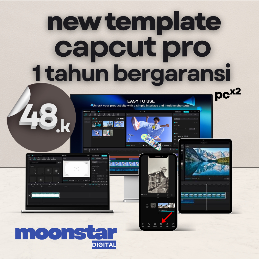 Premium Capcut pro 1 Tahun Akses Penuh Privasi Terjamin Garansi Resmi