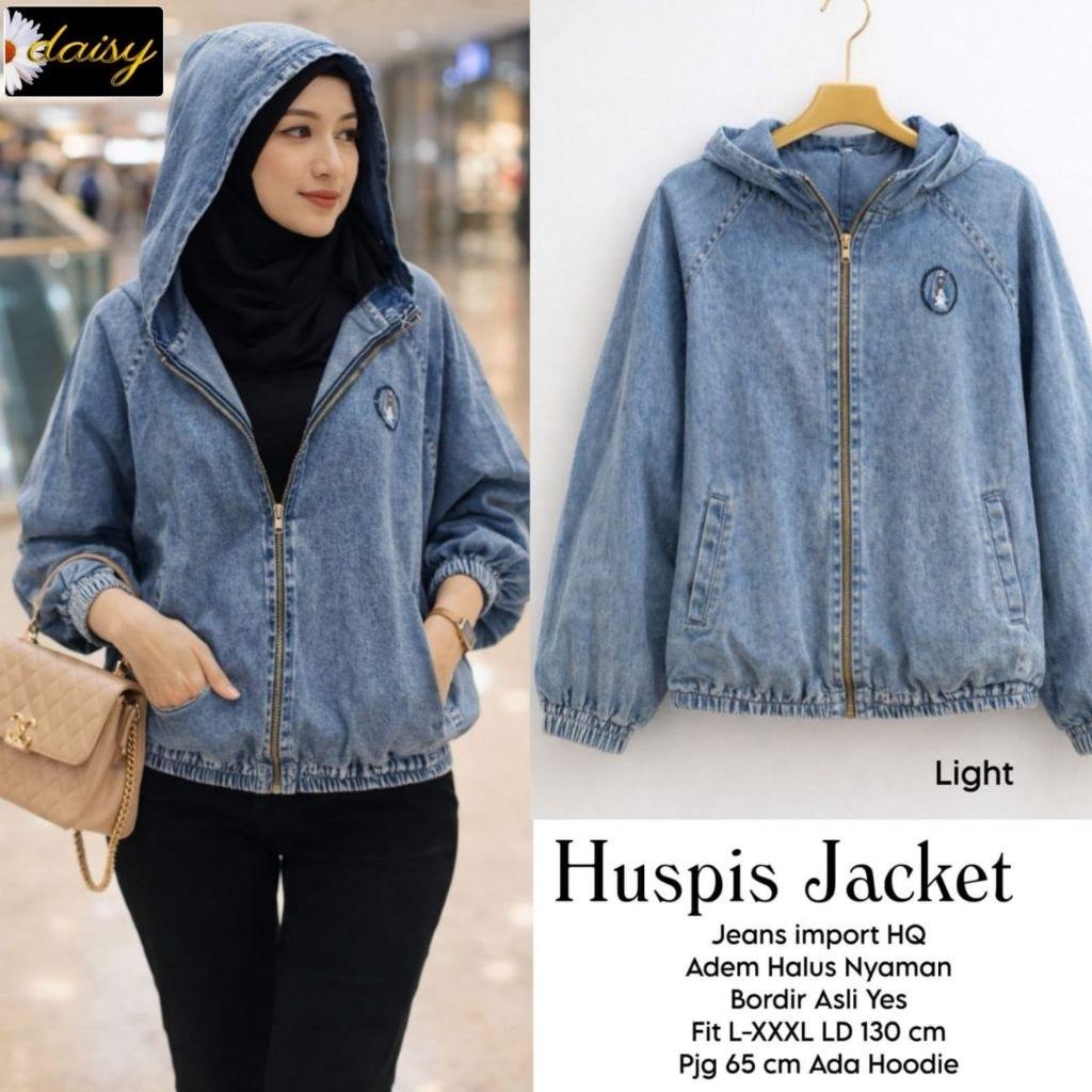 Daisy -Huspis Jacket Wanita Jeans Import HQ • Hoodie