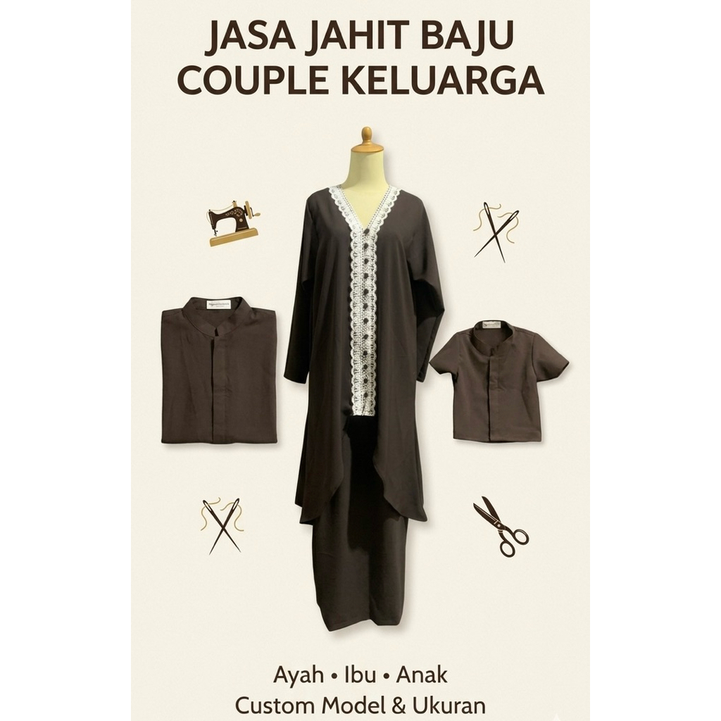 CUSTOM JAHIT BAJU COUPLE KELUARGA (AYAH – IBU – ANAK)