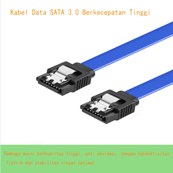 Kabel data berkecepatan tinggi SATA 3.0, konektor langsung dua cabang, panjang 20cm/40cm/80cm/100cm,