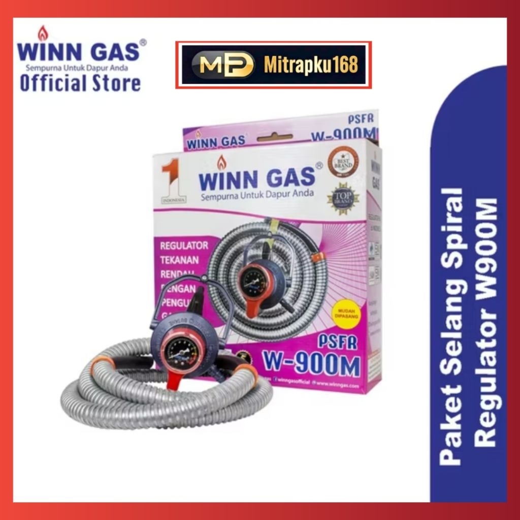 Regulator Selang Winn Gas W 900M / Winn Gas Selang Regulator Komplit W900M