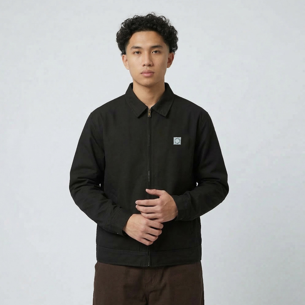Rown Division Deck Jacket || Heronium Black Jaket Kanvas