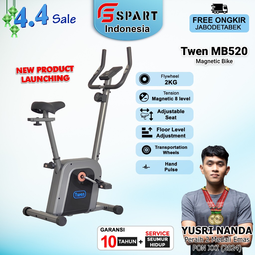 TWEN MB520 Alat Fitness Sepeda Statis Magnetic Bike