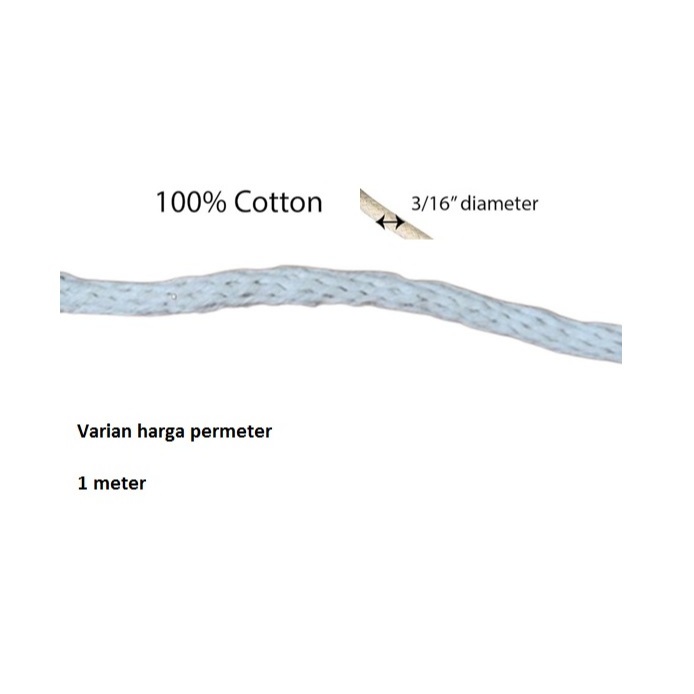 Anti static line sampling rope cord cotton solid braid natural fibre can plain with fitting seize 3/