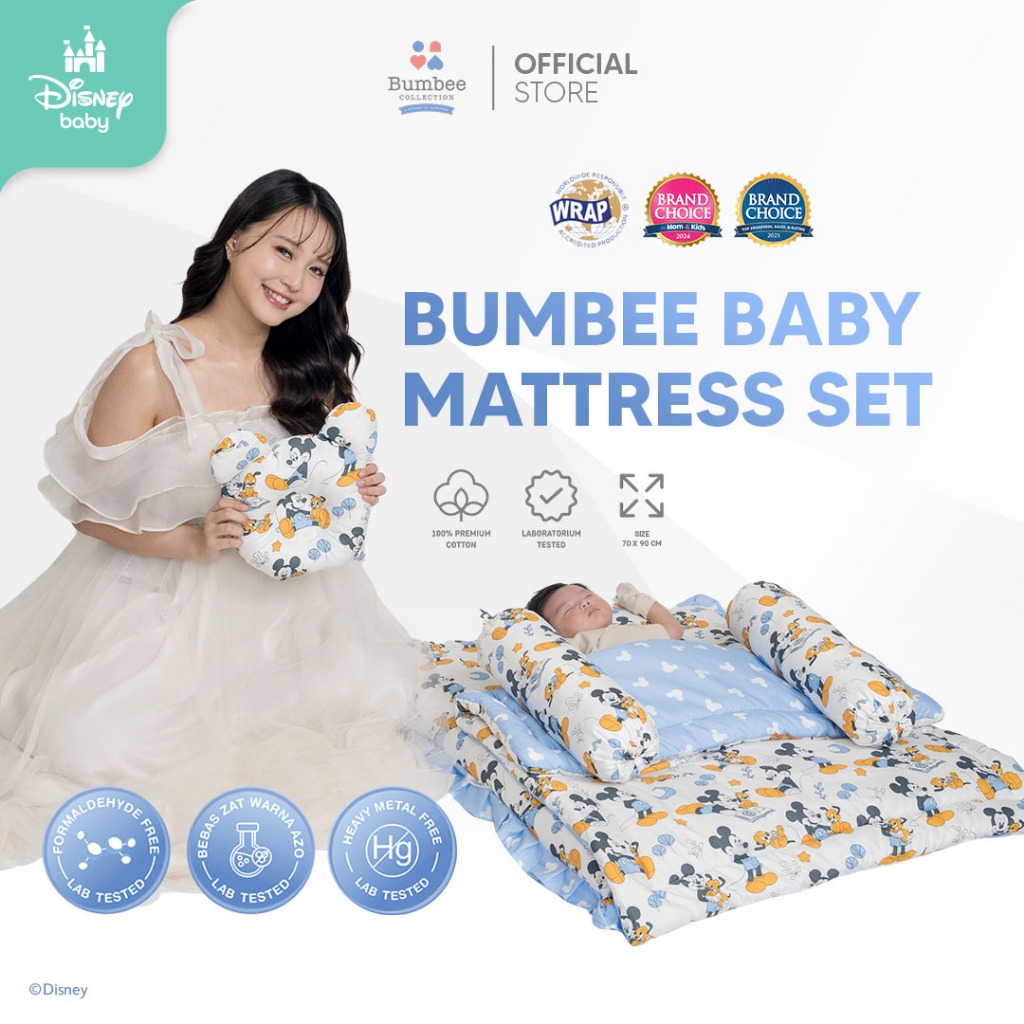 [BUY 1 GET 1] Bumbee Collection - Kasur Set Bayi + Kelambu Baby Mattress Set FREE Cuddle Hug Baby
