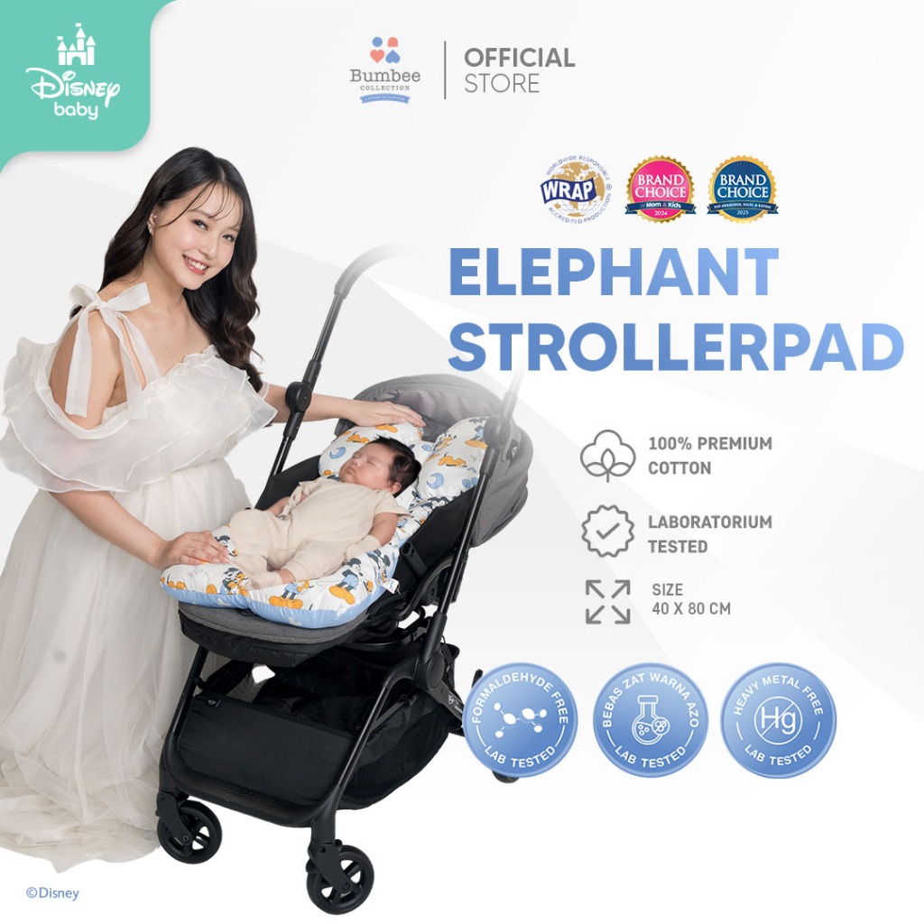 Bumbee Collection - Elephant Stroller Pad Alas Stroller Bayi 3 in 1