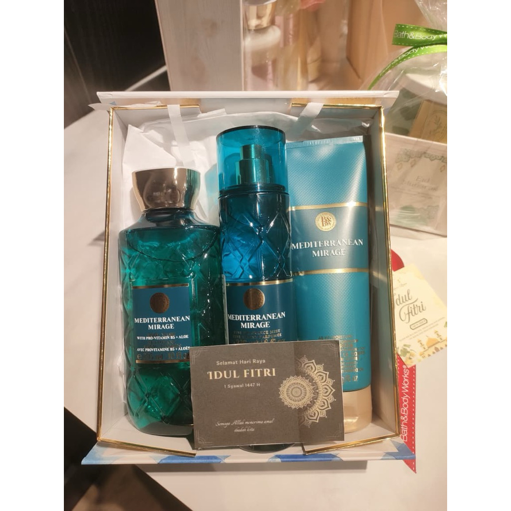 Paket Hadiah/Seserahan/Hampers Bath & Body Works Set 3 Mediterranean Mirage