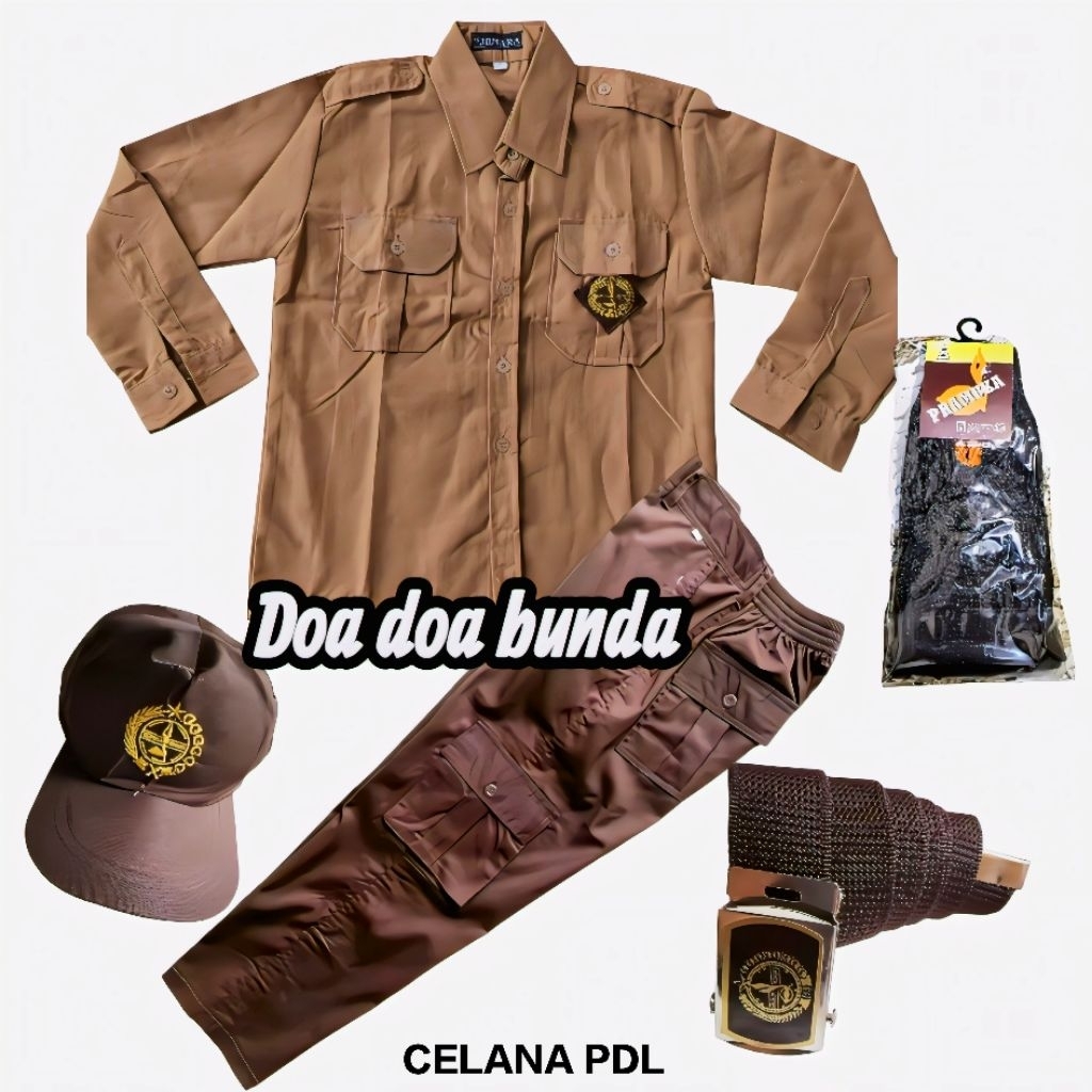 Setelan Seragam Sekolah Pramuka PDL  Anak Laki-laki Baju Penggalang Lengan Panjang Celana PDL  Panja