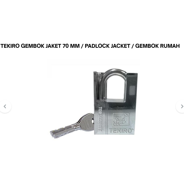 TEKIRO GEMBOK JAKET 70 MM / PADLOCK JACKET / GEMBOK RUMAH ORIGINAL TEKIRO