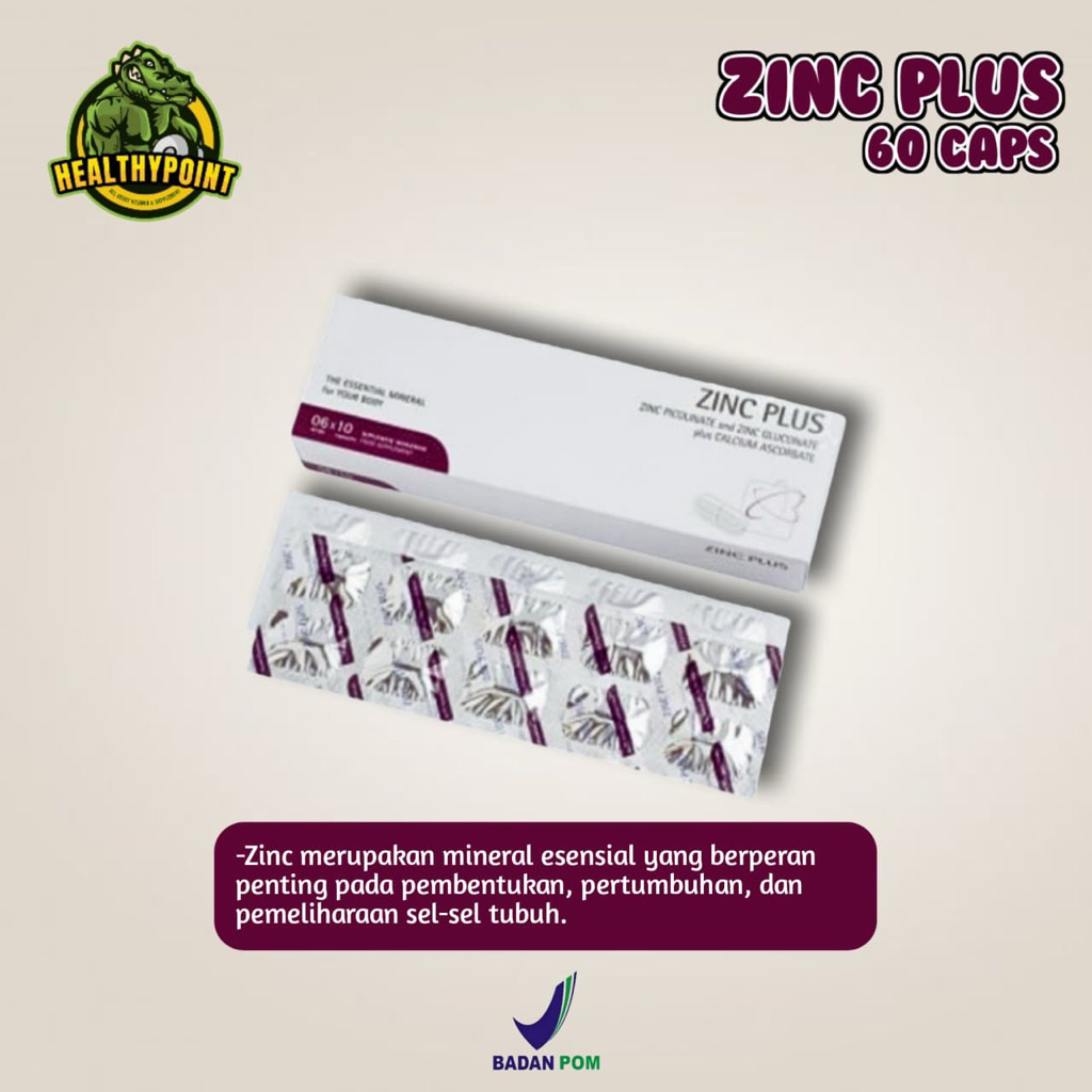 [1 box] ZINC PLUS Vitamin C Strip 60 Capsules 1 Box Mineral Picolinate Gluconate Calcium Ascorbate