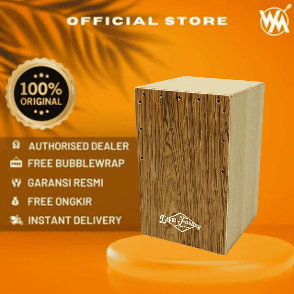 KAJON AKUSTIK / ACOUSTIC CAJON DRUM FACTORY CAJON PLAYER SERIES PATENTED BASS PORT FIXED SNARE WITH 