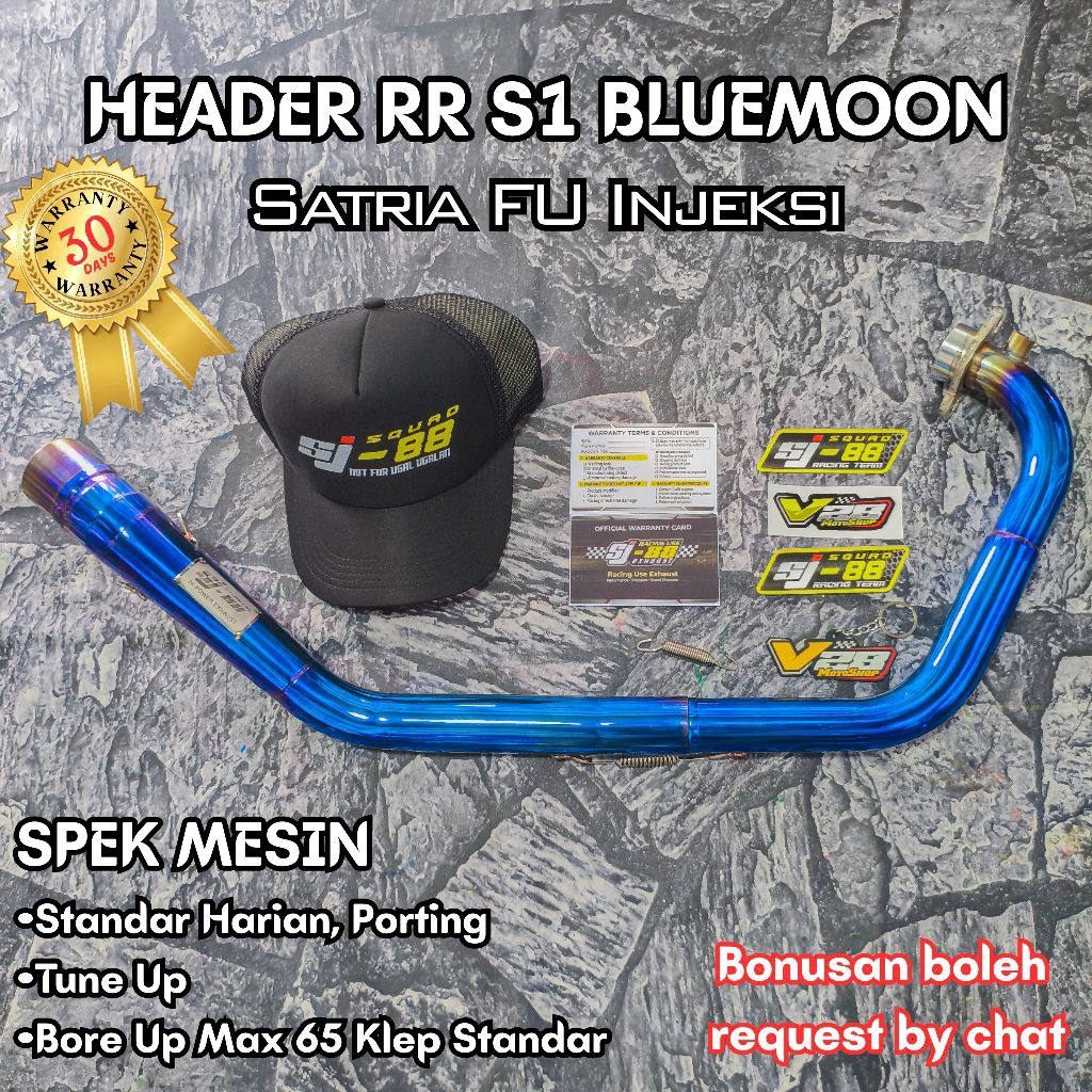 Knalpot SJ88 HEADER RR S1 Blue Violet SATRIA F150 INJEKSI Pipa Leheran NGACUNG Roadrace Original SJ-