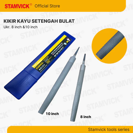 Kikir Kayu Setengah Bulat Stamvick Ukuran 8 & 10 inch / Kikir Kayu Setengah Lingkaran