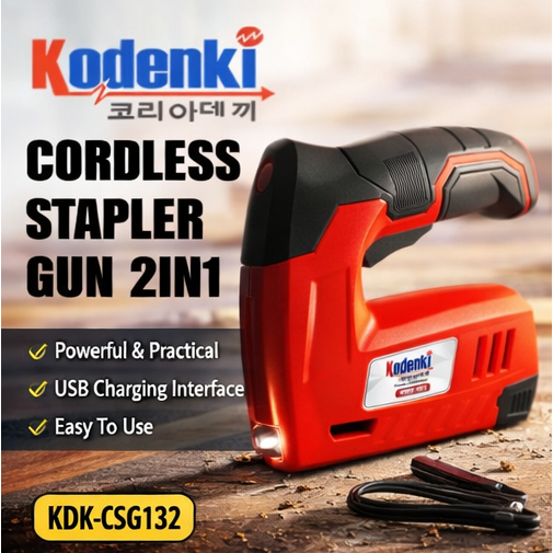 Cordless Staples Gun 2 in 1 | Stapler Tembak Jok Kursi - KODENKI