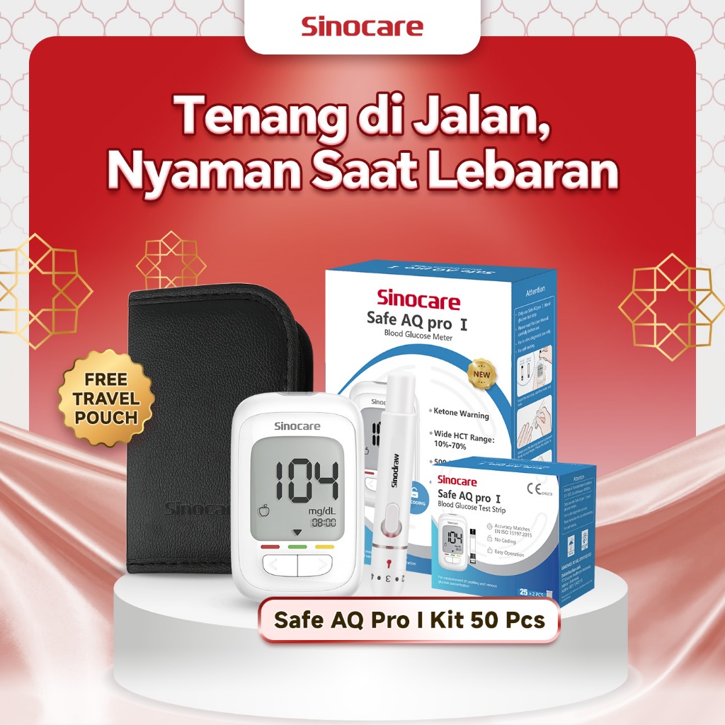Alat Ukur Cek Gula Darah Sinocare Safe AQ Pro 1 Alat Tes 95% Accuracy