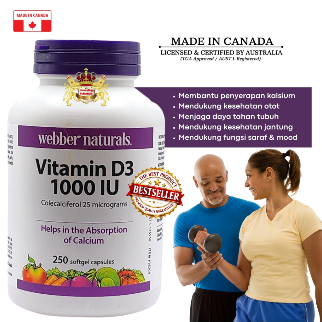 Webber Naturals Vitamin D3 1000IU 250 softgel capsules