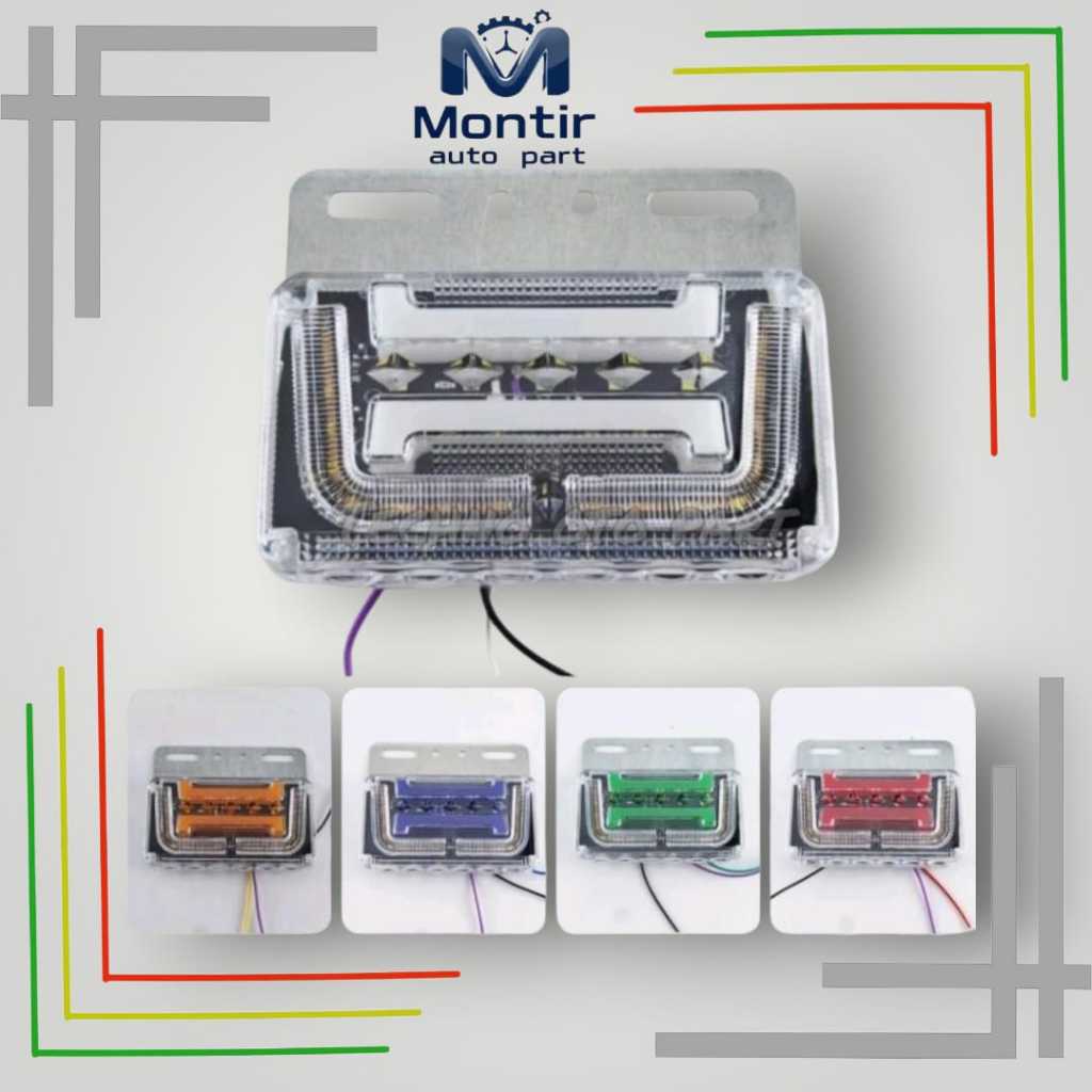 Lampu Samping Bak Truk Model Kotak Terbaru 30 LED 24V Kotak Terbaru