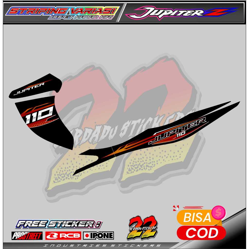 STRIPING VARIASI YAMAHA JUPITER Z BURHAN/ STICKER LIST VARIASI MOTOR JUPITER Z BURHAN - RACING