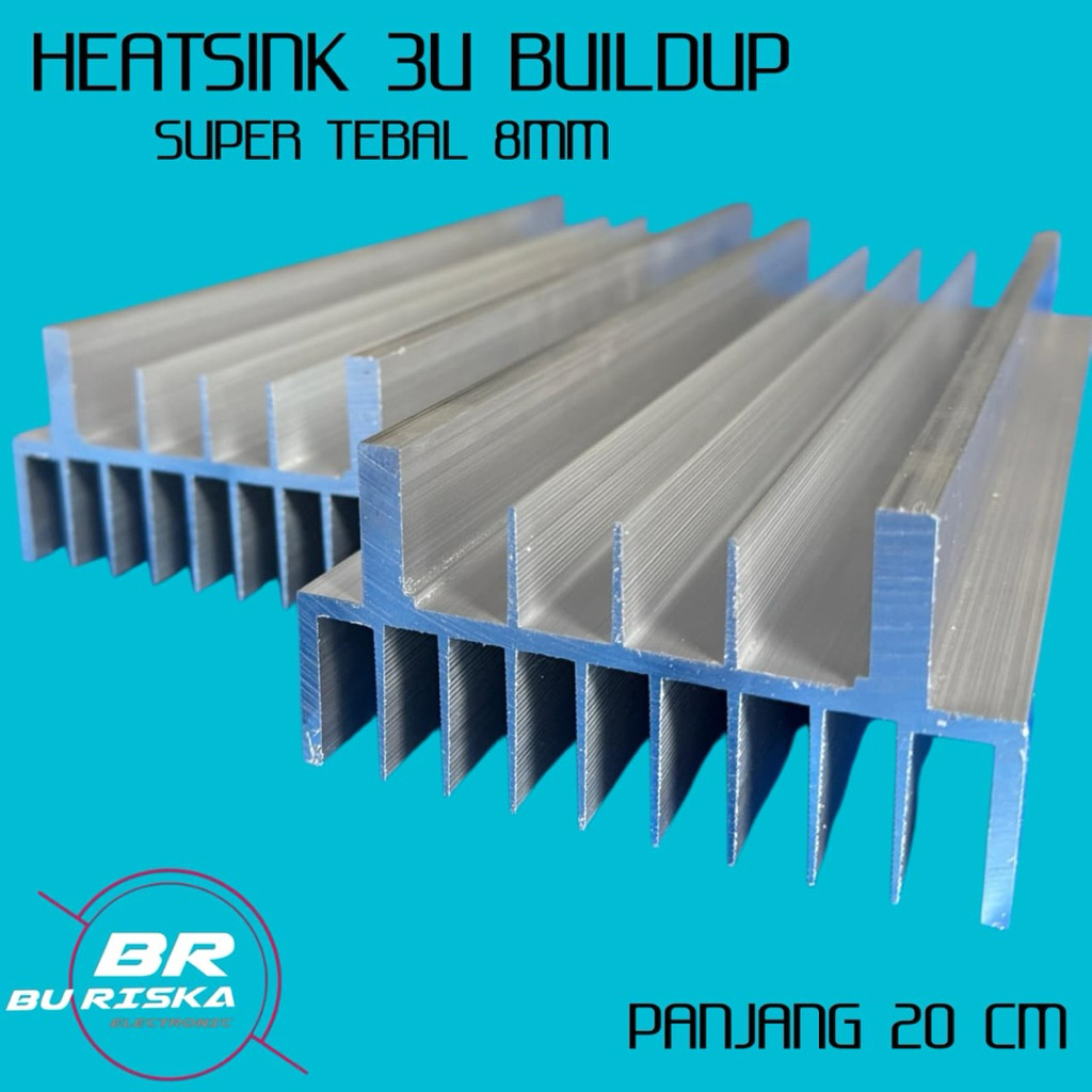 Heatsink / pendingin 3u 20cm tebal 8mm