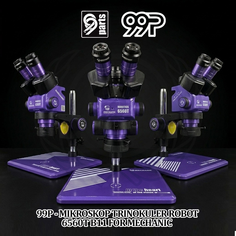 99P - Mikroskop Trinokuler Robot 6560T B11 / Microscope Stereo Trinocular Robot 6560T Alas B11 Plus 