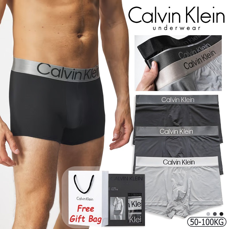 3PCS CALVIN KLEIN CELANA DALAM BOXER PRIA MICRO STRETCH CUSTOM RISEBRIEFS ORIGINAL