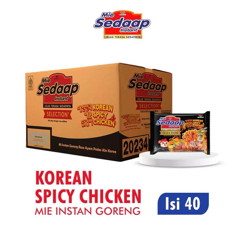 Mie Sedap Korean Spicy Chicken 1 Dus Isi 40 Pcs
