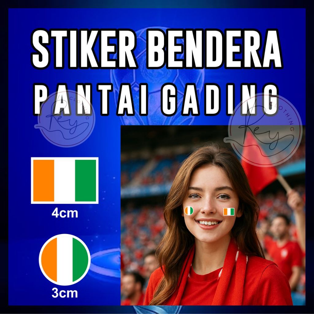 STIKER PIPI BENDERA PANTAI GADING - REY CLOTHING