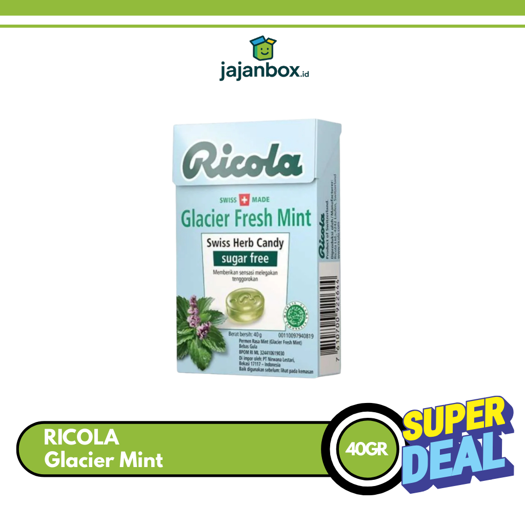Ricola Permen Rasa Glacier Mint 40 gram