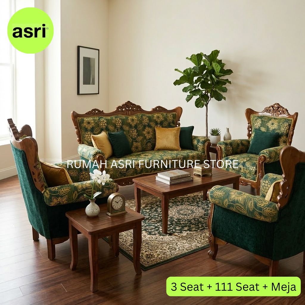Set Kursi Tamu Jepara 3111 + Meja Panjang + Meja Kecil
