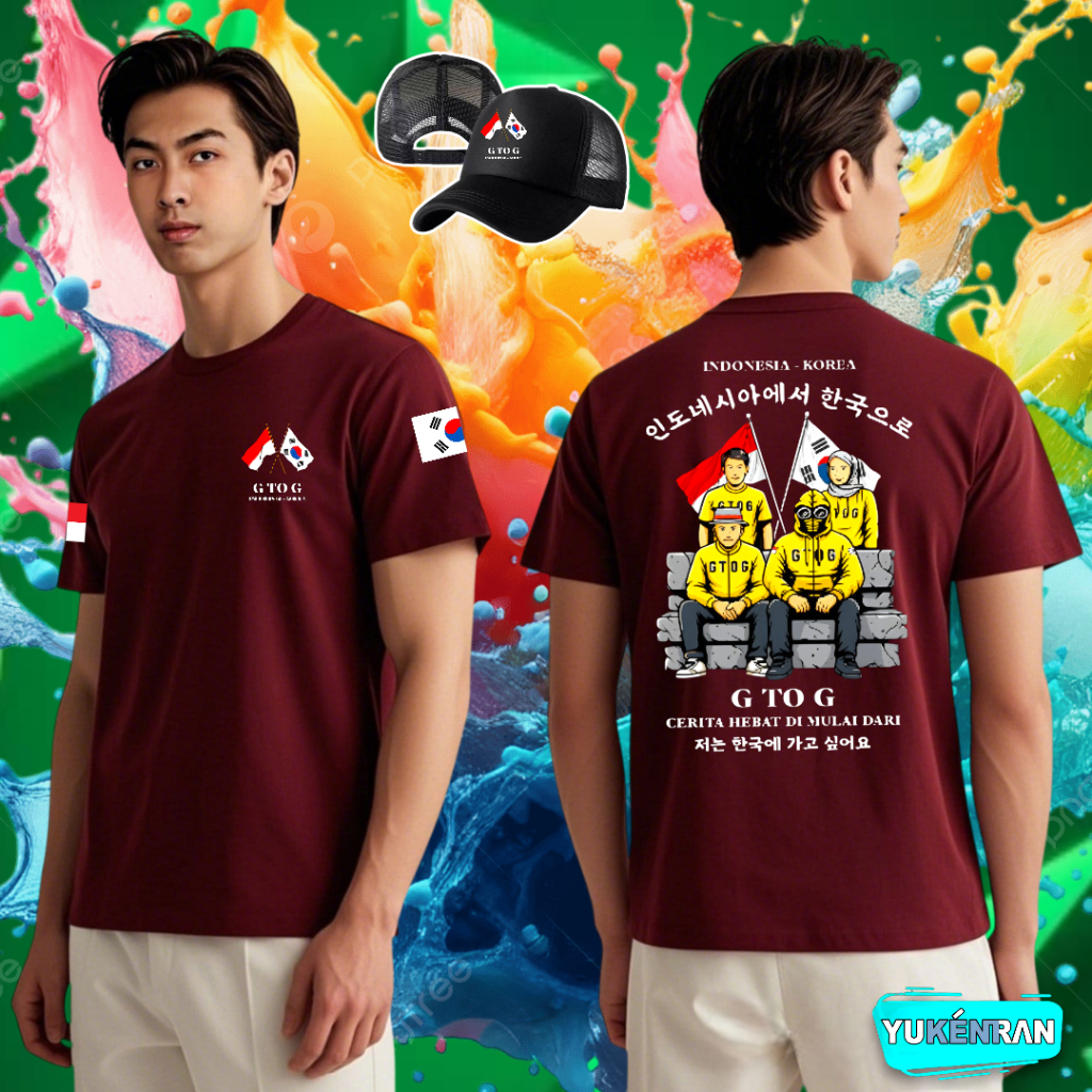 KAOS DISTRO DAN TOPI G TO G GO TO KOREA CERITA HEBAT DIMULAI COTTON COMBAD 24s