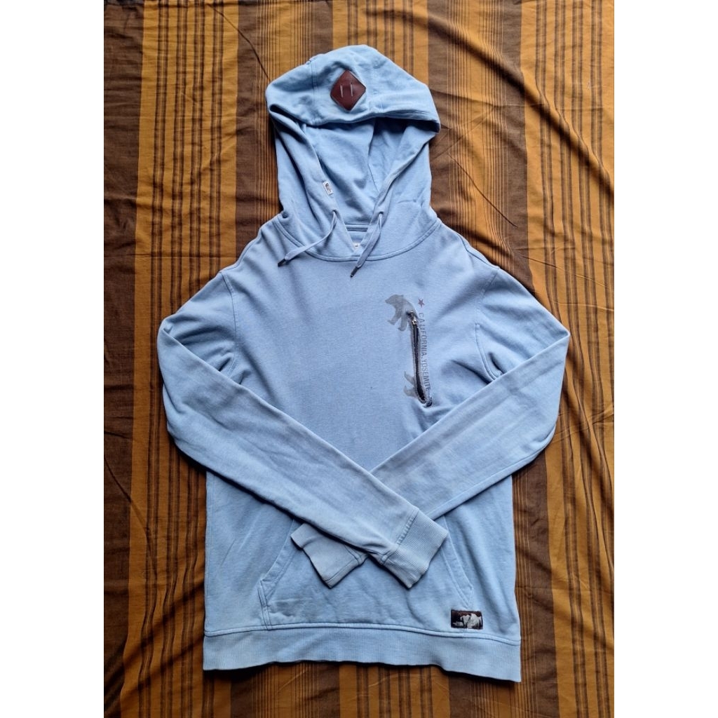 Hoodie The North Face California Yosemite Biru Muda Size M ke L