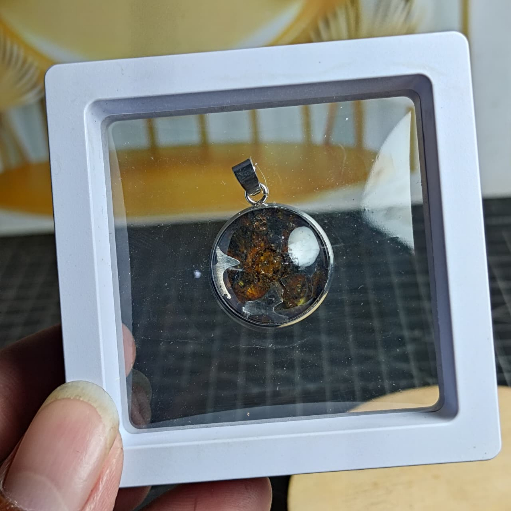 Natural Pallasite kenya Sericho Olive Meteorite 2Cm Pendant Tipe 2 (4)